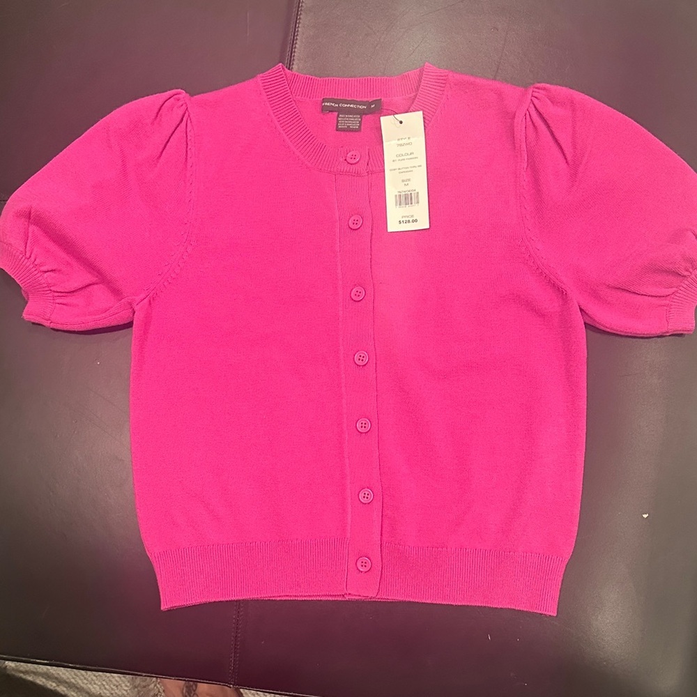 French Connection Bright Pink Button Down Shirt
